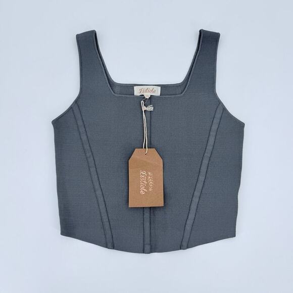 Listicle NWT Bandage Suck It All In Tank Top SageBlue Elastic Womens Size Large - Picture 4 of 8